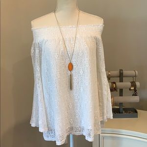 Mittoshop Sz. S Lace blouse with belle sleeves